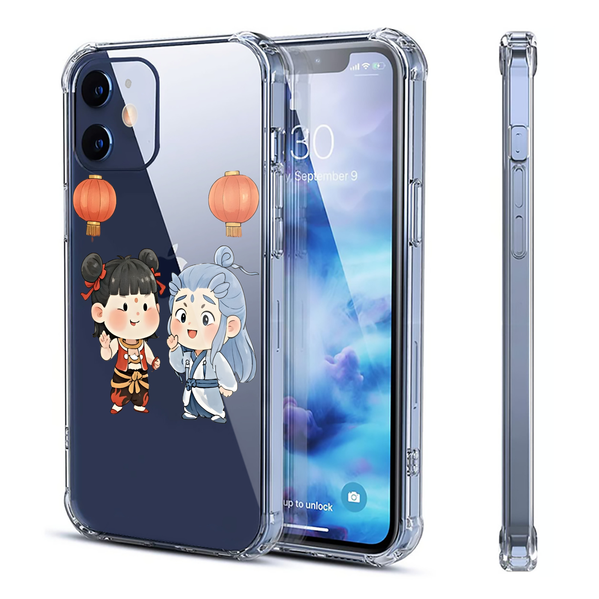 （画像用） Ne Zha 2 ナタ 魔童の大暴れ 【iPhone 12シリーズ対応】透明スマホケース（クリアソフトケース）